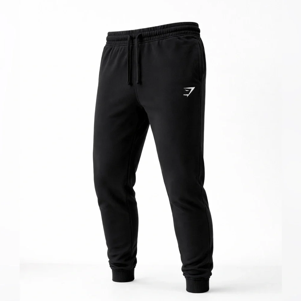 Gymshark EUC Black Tapered Joggers Athletic Fleece Sweatpants Men’s M Gym Fit - Picture 2 of 16